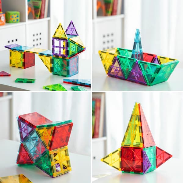 3D-magneettiset rakennuspalikat, 57 osaa, monivärinen Multicolor multifärg