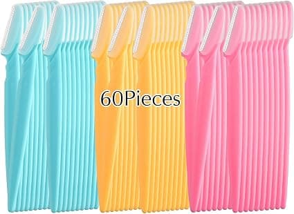 60 stk. øjenbrynsbarberblade ansigtsbarbermaskine til kvinder og mænd ansigtshårfjerner