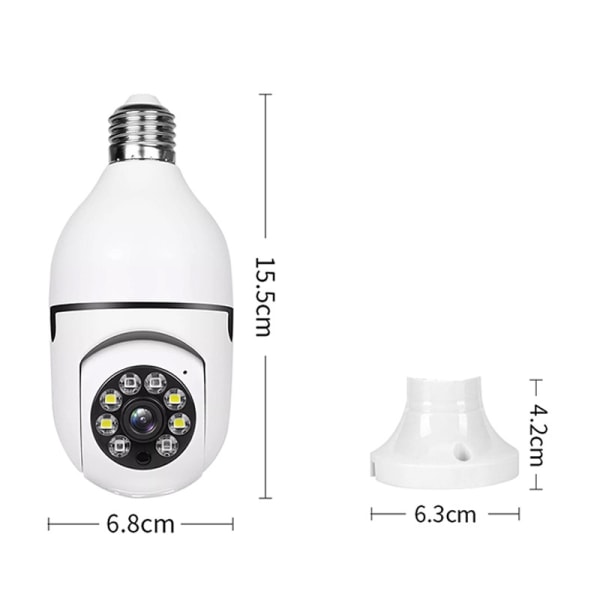 360 ° lampkamera HD trådlös inomhus WiFi Night Vision