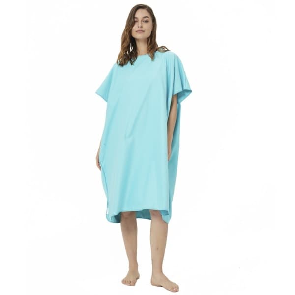 TIFF Blå Surfponcho til Kvinder og Mænd - Badehåndklæde Poncho, Strandponcho