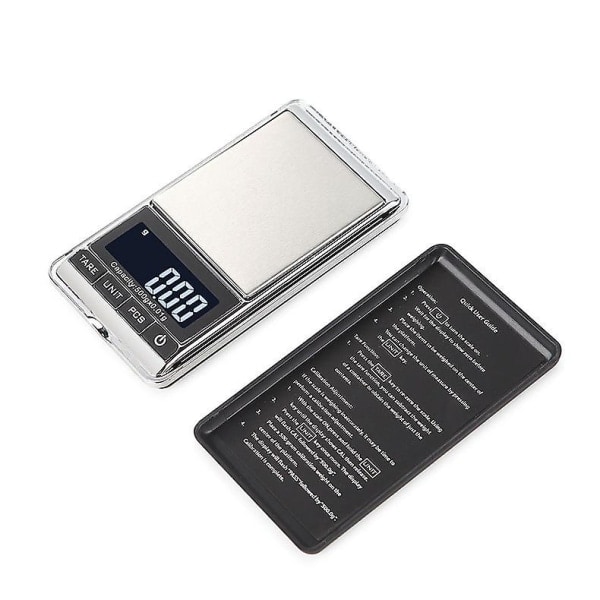 Kompakt mini-smyckesvåg med hög precision 0,01 g miniatyrficka. 1000g/0,1g