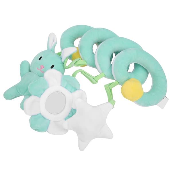 Green Plush Spiral Activity Rattle Hanging Toy for Stroller Newborn Infant