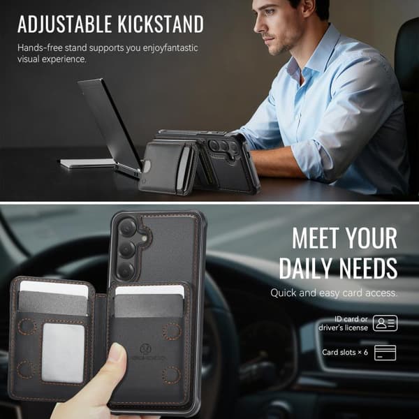 Samsung Galaxy S26+ / S26 Plus 5G Cover Etui JEEHOOD J10 Flip Card Bag MagSafe Split RFID Læder