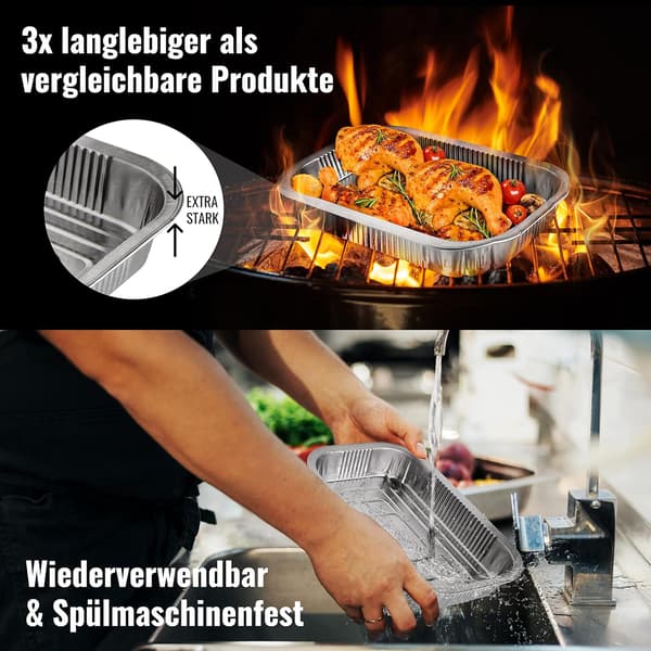 50 st aluminiumgrillformar - Perfekt för Weber - Högkvalitativt aluminium