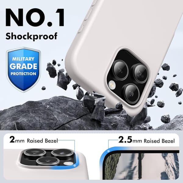 Silicone Case Compatible with iPhone 16 Pro, Soft Ultra-Thin Protective Shockproof Liquid Silicone Phone Case, 6.1 \" White