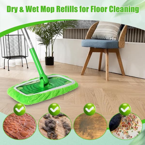 Genopfyldningsmoppepuder til Swiffer Sweeper - 10-pak - Mopper - Våd & Tør til hjemmerengøring