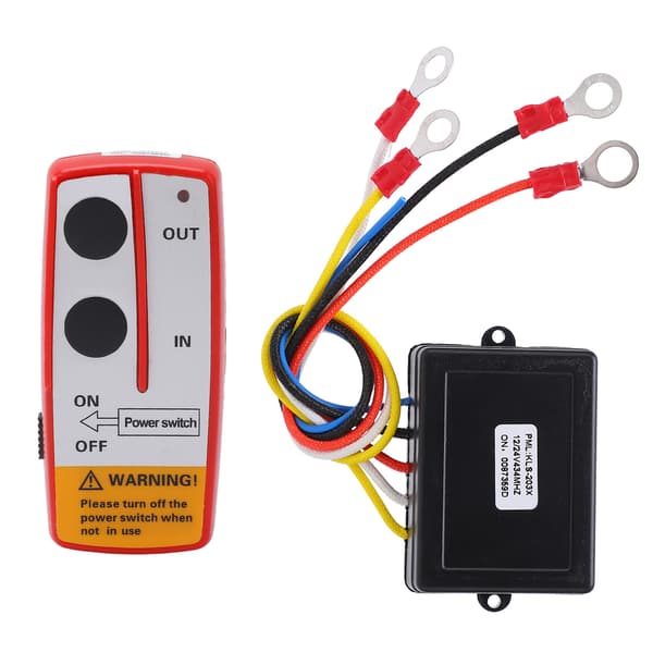 Universal Winch Wireless Remote Control Switch Kit with Receiver 12V 24V for Truck Jeep ATV SUV Red