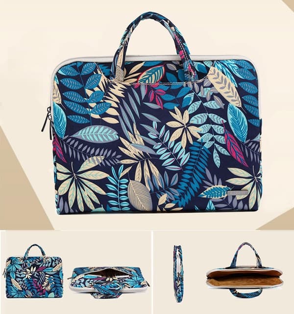 Blue - Canvas Laptop Bag 11.6-12 inch with Handle and Side Pocket