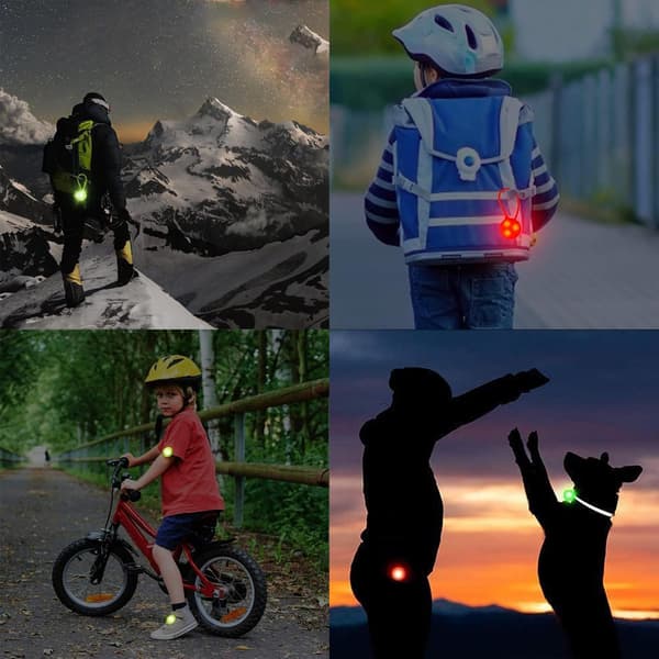 2 stk. LED blinkende skoletaske, sikkerhedslysreflektorer, med 3 tilstande