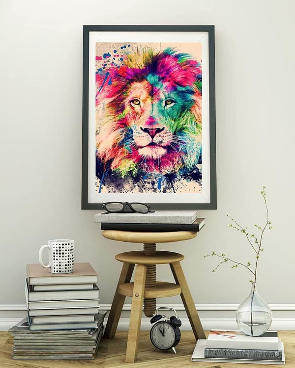 Deer-Full 5D Diamond Painting, Diamond Painting Lejon Djur Pers