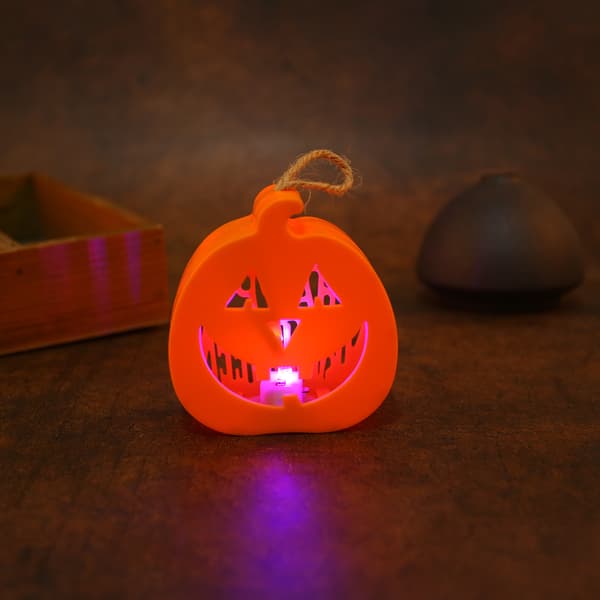 3-pak Halloween Ny Græskarlampe LED Kranie Elektronisk Farverig C