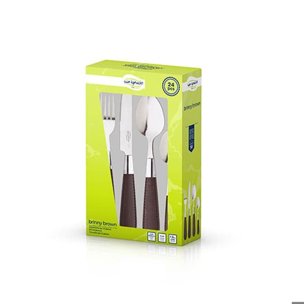 Bestikk - San Ignacio - Brun - Rustfritt stål - 24 deler - Elegant og sofistikert kastanj