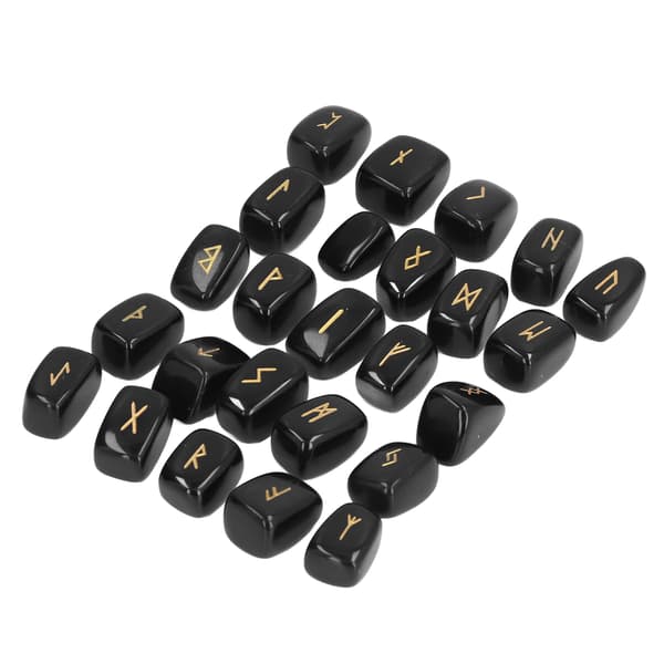 Runestones Ancient Runes Fine Craftsmanship Stylish Appearance Obsidian Material Rune Set