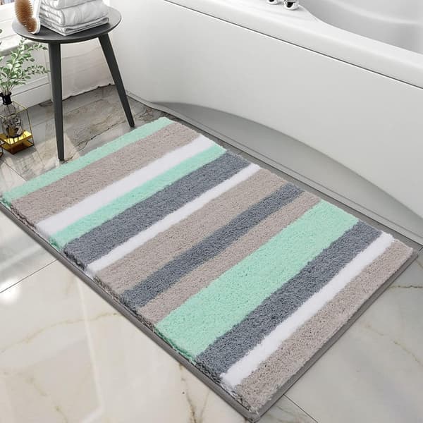 Mikrofiber badeværelsesmåtte skridsikker absorberende badeværelsesmåtte ekstra lang blød B