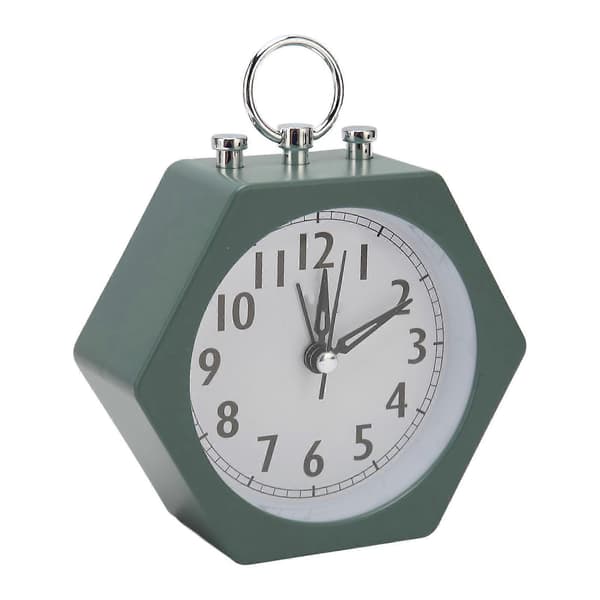 Polygon Alarm Clock Battery Operated Clear Display Portable Silent Alarm Clock for Kids Students Bathroom