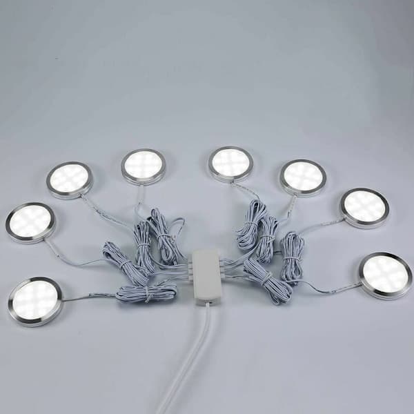 LED Cabinet Lighting Under Shelf Display Spotlights 16W for Cabinets Furniture Kitchen Cool White 6000K (8-pack)