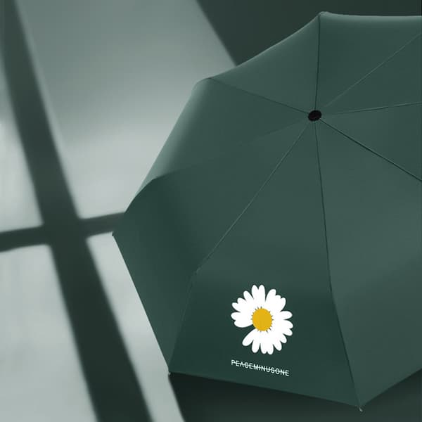 8-bens automatiskt hopfällbart paraply med blomtryck, vindtätt paraply