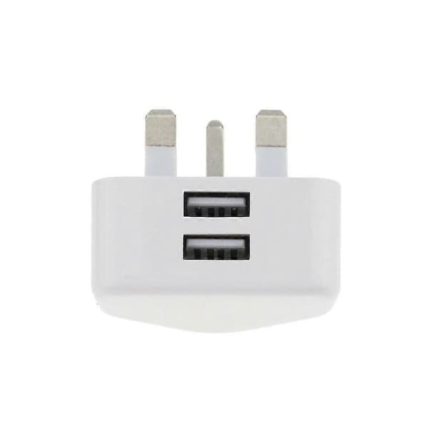 Strømadapter 3-benet stik Væglader 123-port Dual USB til telefoner tablets