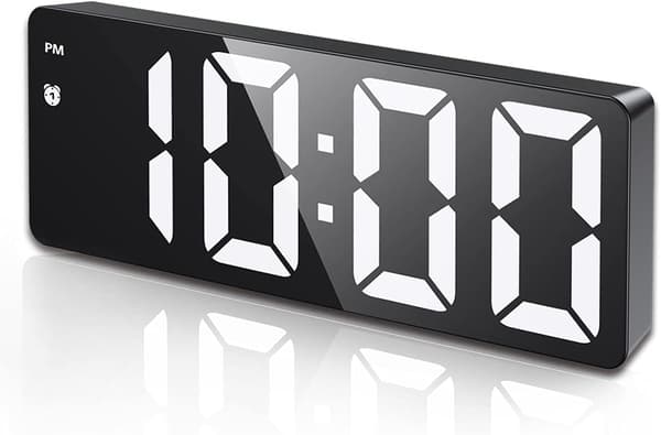 Digital väckarklocka, digital klocka med LED-display, morgon