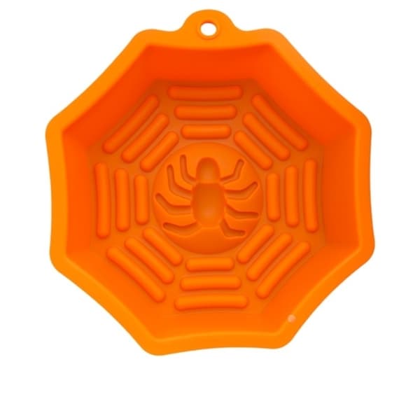 Halloween Silikonform Spindelnät - Stor Bakform Orange orange