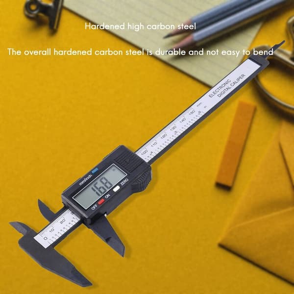 Digital Caliper Electronic Digital Caliper LCD Carbon Fiber Micrometer Gauge Gotd (Black)