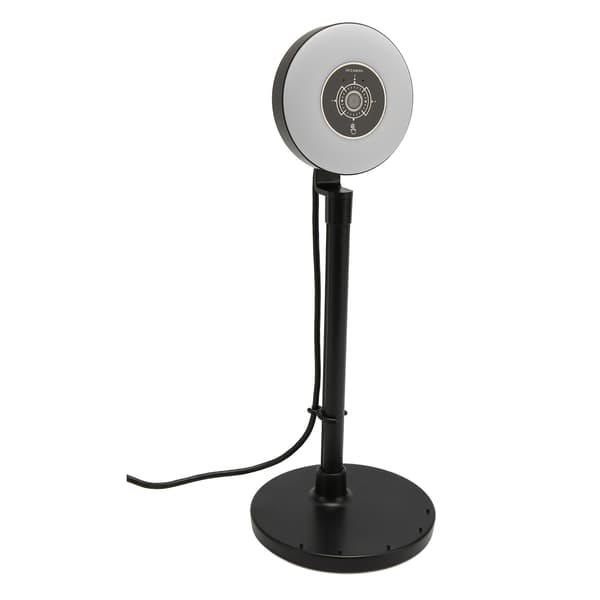 HD Webcam with Adjustable Light, Built-in Microphone, USB HD 1080P Autofocus Webcam with Extendable Pole, Black Autofocus