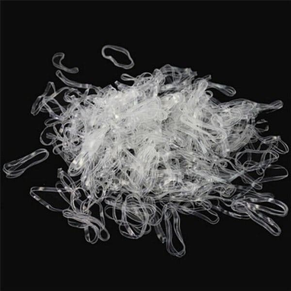200 st/500 st Transparenta Hästsvanshållare Elastiska Gummiband Hår T Vit 2mm Vit 2mm