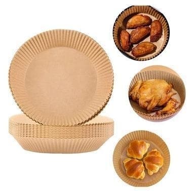 100-pak Airfryer-papir - Brun 20 cm. Brun