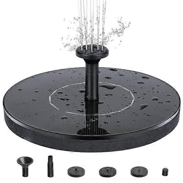 Solar Powered Water Fountain 13 cm Black