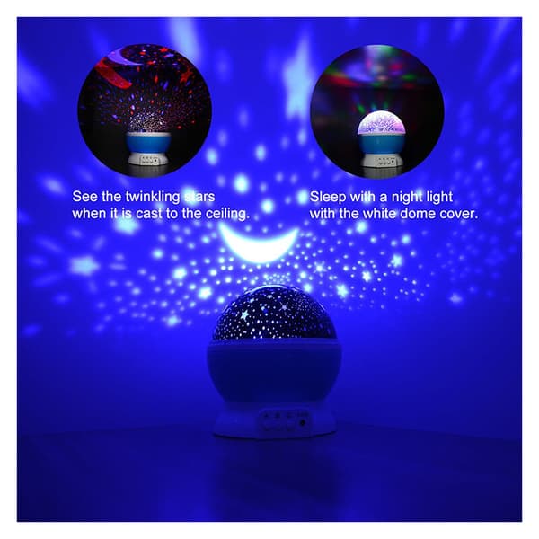 Nattlampe Skidy Sky Light LED STORERY SKY SPOTLIGHT SUPER SUPER SUPER PLUS ROMANTISK BORDLAMPE STJERNEHIMMEL BASE blå