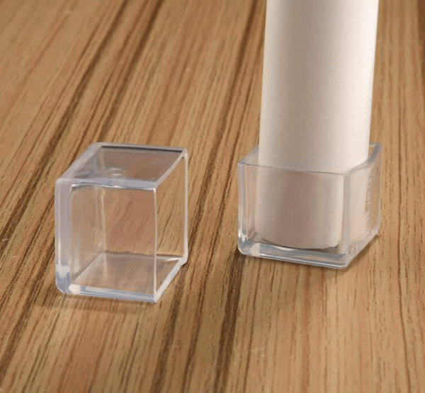 16 pak 25 x 25 mm PVC firkantede stolebensbeskyttere til stoleben