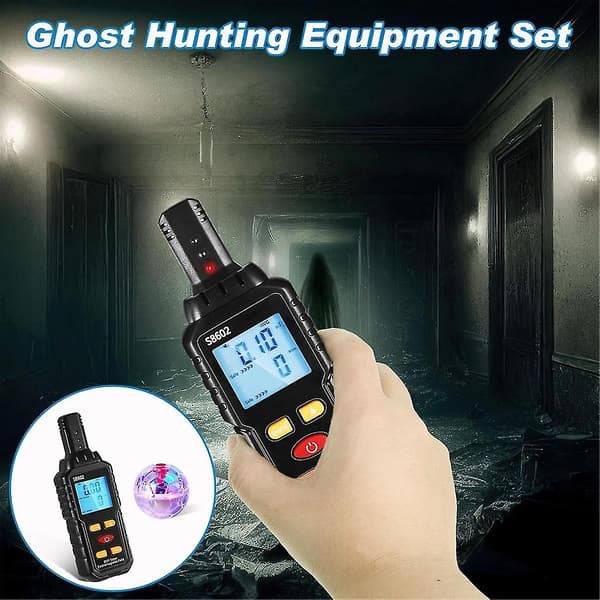 Ghost Hunting Equipment Kit, EMF Meter with 2 Motion Activated Glowing Balls, EMF Meter Detector Ghost Equipment-hy