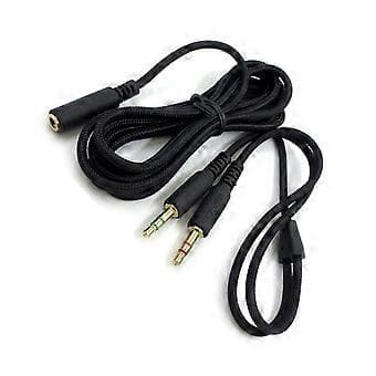 Gaming Headset Hovedtelefonadapter Splitterkabel til Headset 3,5 mm Han til Hun Forlængerkabel