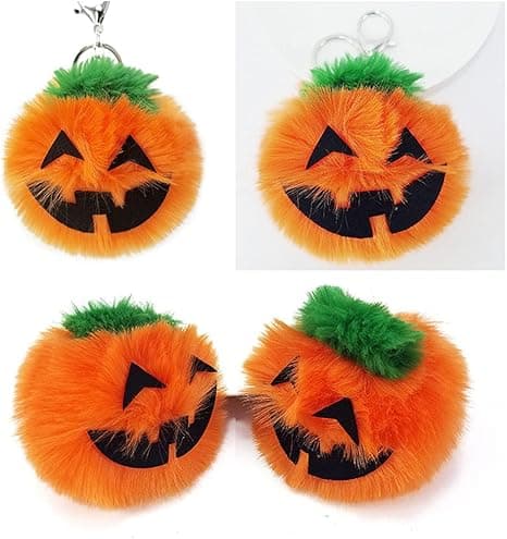 Nyckelring Fluffig Nyckelring Pumpa Bollar Nyckelring Present till Jul