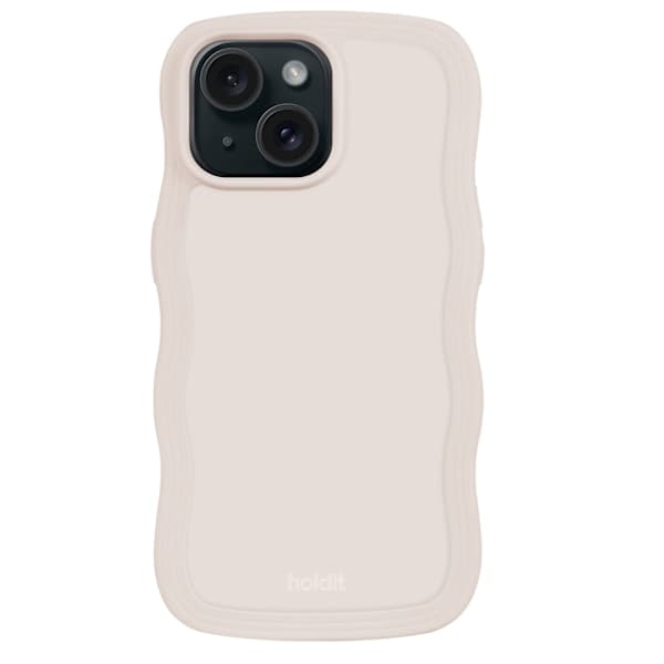 Kompatibelt cover til iPhone 15/14/13 Bølget Lysbeige{sl}