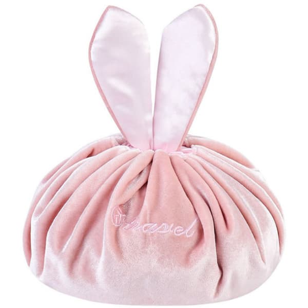 (Rosa) 1 Lazy Opbevarings Kosmetiktaske, Snøre Makeup Pose, Lov