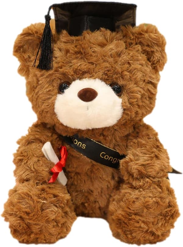 2023 dimissionsbamse (sort hat), dimissionsbamsedukke, plys-bamse, bamse, dimissionshat, bamse