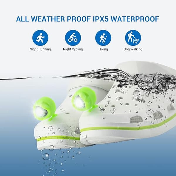 Grønne frontlykter for Croc-sko - 2X Glow in The Dark LED-tresko Sh