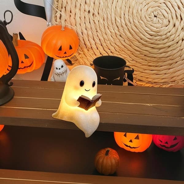 Cute Ghost Reading Lamp - Ghost Reading Book Lamp - Halloween LED Ghost Lamp Decoration - Cyslmuk®