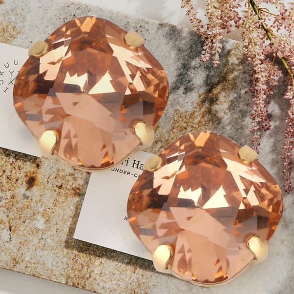 5 Pcs Classic 12mm Rounded Corner Crystal Glass Sewing Stone Pointed Rhinestone (Champagne)
