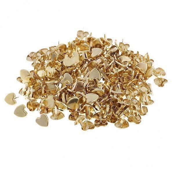 2X 200 stk. 9 mm mini hjerteformede metalpapirclips Brads til DIY scrapbooking håndværk