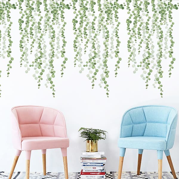 Grønne planter (2 ark, 30*90 cm) Eukalyptus veggklistremerke Vinranke_tfrf