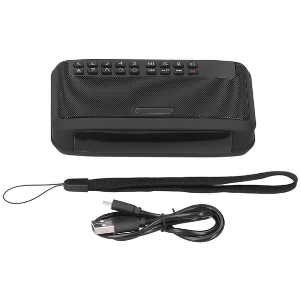 E500 Wireless Portable Bluetooth Speakers with AUX/Memory Card and Flashlight, Black