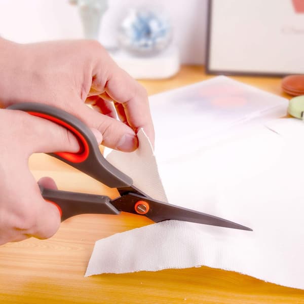 Office Scissors with Sharp Titanium-Coated Blades, Non-Stick Blades for Cutting Tape, Comfort Grip Ensuring Ergonomic Soft Grip During Use