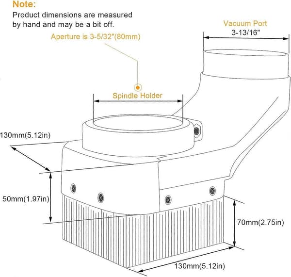 Støvbeskyttelse, spindelstøvsuger til CNC-fræser 80 mm spindelmotor fræsemaskine gravering
