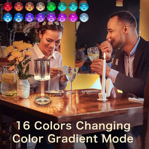 16 Color Changing RGB Touch Lamp, Acrylic Table Lamp with Remote Control
