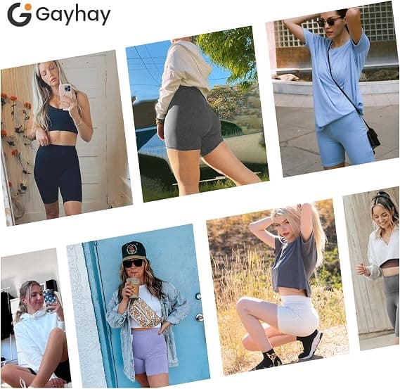 Women's Cycling Shorts with Pockets - High Waist Tummy Control
