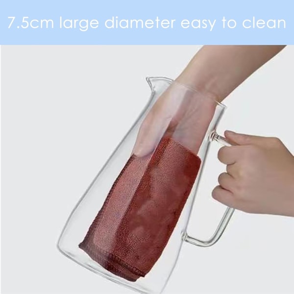 2,3 liters glaskaraffel med låg og håndtag, klar iste-kande til varmt og koldt vand, til hjemmelavet drik/iste/vin/kaffe/mælk/juice