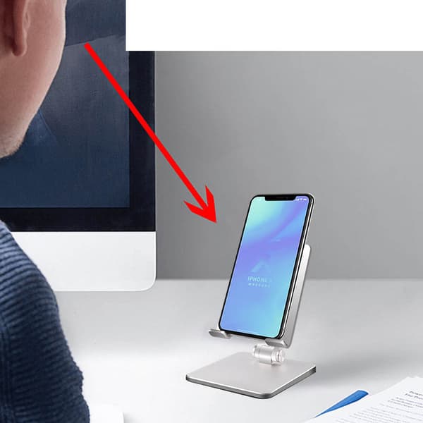 Tabletstativ, justerbart i flere vinkler, foldbart, stabilt tabletstativ i aluminiumlegering til hjemmekontor, rejser MT133 Sølv