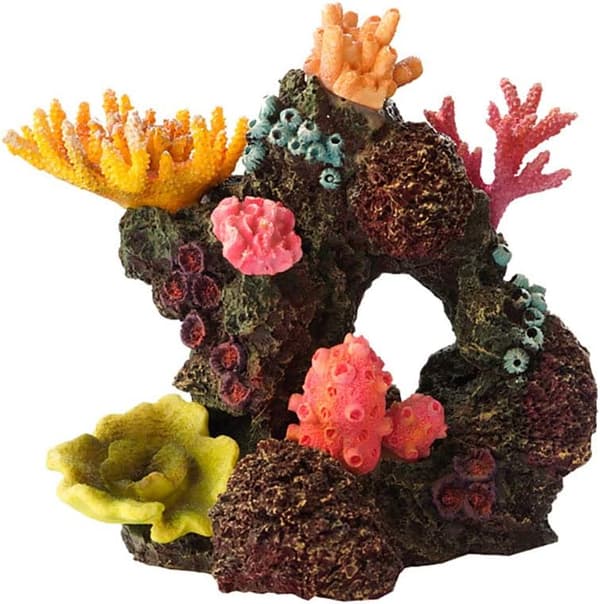 1 st polyresin korall prydnad, akvarium korall dekor för F